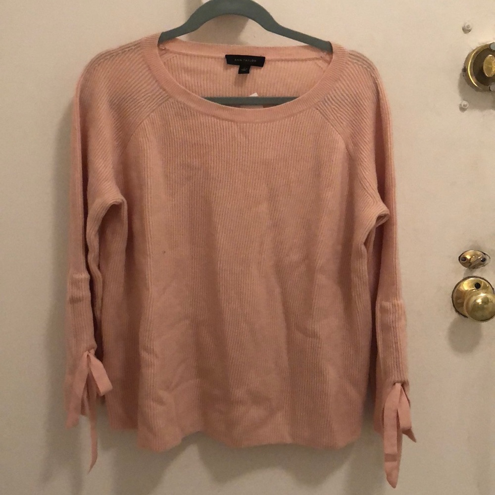Pink Ribbed Ann Taylor Sweater